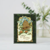 Vintage Christmas Bell Postcard Feiertagspostkarte (Stehend Vorderseite)