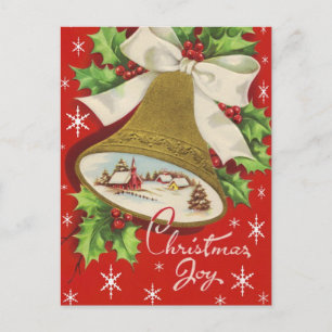 Vintage Christmas Bells Feiertagspostkarte