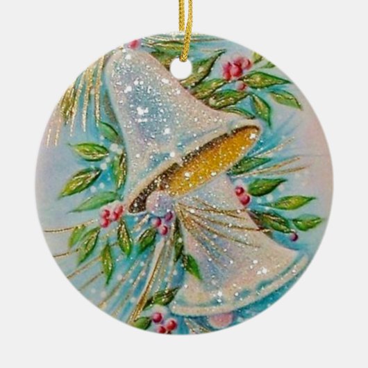 Vintage Christmas Bells Keramik Ornament (Vorne)