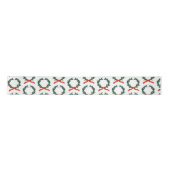 Vintage Christmas Berry Wreath Holiday Satinband (Vorderseite)