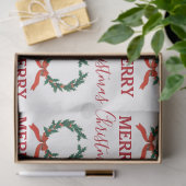 Vintage Christmas Berry Wreath Holiday Seidenpapier (Geschenk)