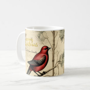 Vintage Christmas Birds Holly Berry Kaffeetasse