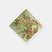 Vintage Christmas Birds Nest Serviette (Ecke)