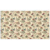 Vintage Christmas Blue Jay Red Mockingbird Tischdecke (Vorderseite (Horizontal))