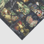 Vintage Christmas Blue Snowy Nacht Seidenpapier (Ausschnitt)