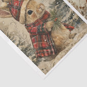 Vintage Christmas Bunnies - 2 Designs pro Blatt Seidenpapier (Ausschnitt)