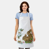 Vintage Christmas Bunnies Schürze (Getragen)