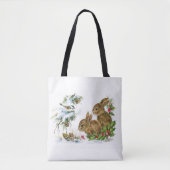Vintage Christmas Bunnies Tasche (Vorderseite)