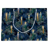 Vintage Christmas Candlelight Glow Große Geschenktüte (Vorderseite)