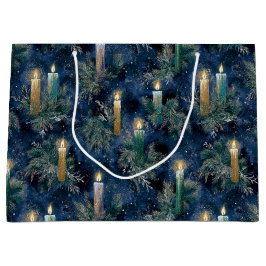 Vintage Christmas Candlelight Glow Große Geschenktüte