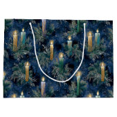 Vintage Christmas Candlelight Glow Große Geschenktüte (Rückseite)