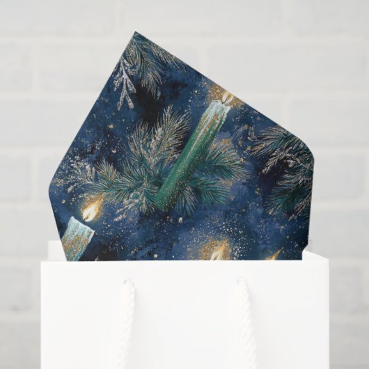 Vintage Christmas Candlelight Glow Seidenpapier (Geschenktüte)