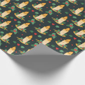 Vintage Christmas Candles Holly Pattern Geschenkpapier (Ecke)