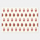 Vintage Christmas Candy Cane Design Geschenkpapier Set (Vorderseite 2)