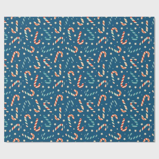 Vintage Christmas Candy Cane Geschenkpapier (Flach)