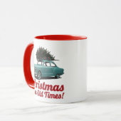 Vintage Christmas Car – Old Times Holiday Tasse (Vorderseite Links)