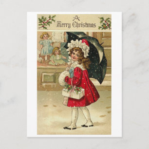 Vintage Christmas Card Feiertagspostkarte