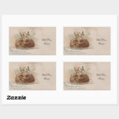 Vintage Christmas Card Funny Holly Pie Rechteckiger Aufkleber (Blatt)