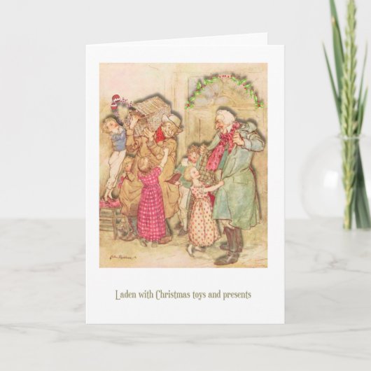 Vintage Christmas Card Scrooge Feiertagskarte (Vorderseite)