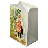 Vintage Christmas Carl Larsson Schwedisch Mittlere Geschenktüte (Rückseite Schrägansicht)