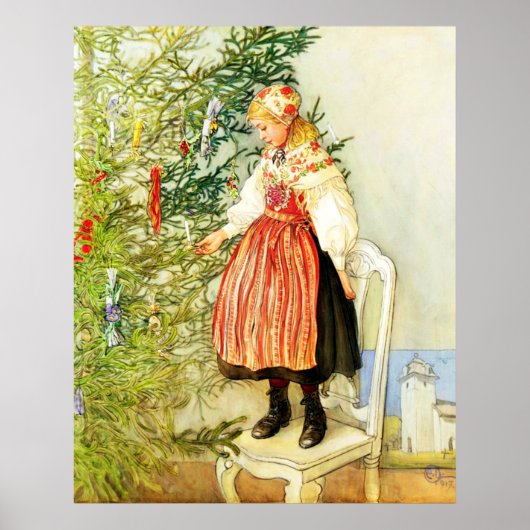 Vintage Christmas Carl Larsson Schwedisch Poster (Vorne)