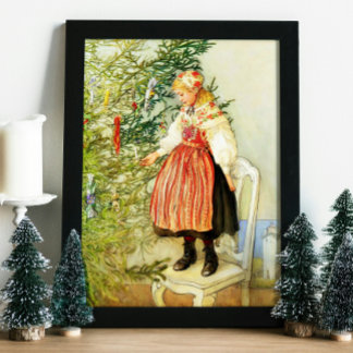 Vintage Christmas Carl Larsson Schwedisch Poster