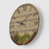 Vintage Christmas Carol Music Sheet Große Wanduhr (Winkel)