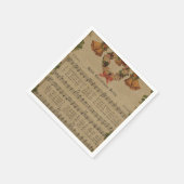 Vintage Christmas Carol Music Sheet Serviette (Ecke)
