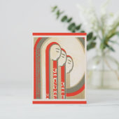 Vintage Christmas Carol WPA Retro Postkarte (Stehend Vorderseite)