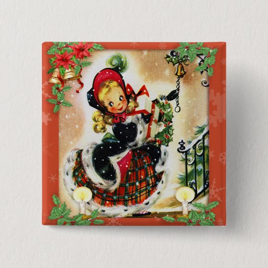 Vintage Christmas Caroler Button (Vorderseite)