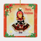 Vintage Christmas Caroler Keramikornament (Rückseite)