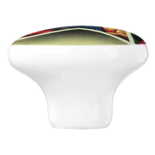 Vintage Christmas Carolers Keramik Knob Keramikknauf (Seitenansicht)