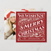 VINTAGE CHRISTMAS CHALKBOARD FOTO CARD FEIERTAGSKARTE (Vorne/Hinten)