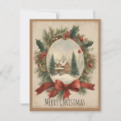 Vintage Christmas Charm Einladung (Vorderseite)