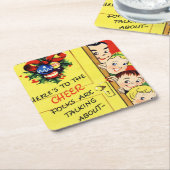 Vintage Christmas Cheer Rechteckiger Pappuntersetzer (angewinkelt)