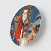 vintage christmas clock runde wanduhr (Winkel)