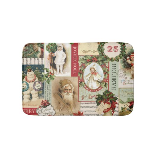 VINTAGE CHRISTMAS COLLAGE BADEMATTE (Vorderseite)