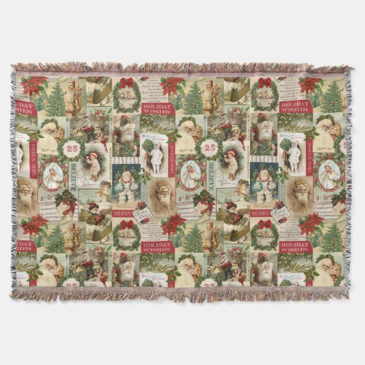 VINTAGE CHRISTMAS COLLAGE DECKE (Vorderseite)