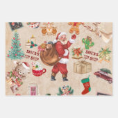 Vintage Christmas Collage Decoupage Geschenkpapier Set (Vorderseite 2)