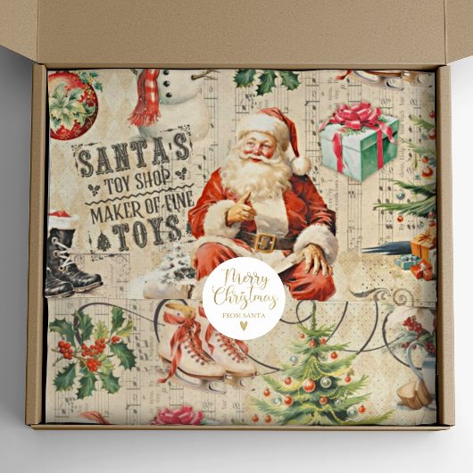 Vintage Christmas Collage Decoupage Seidenpapier