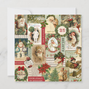 VINTAGE CHRISTMAS COLLAGE FEIERTAGSKARTE