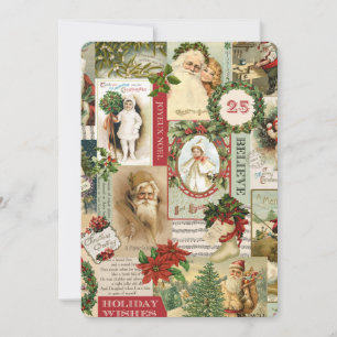 VINTAGE CHRISTMAS COLLAGE FEIERTAGSKARTE
