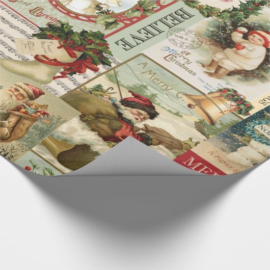 VINTAGE CHRISTMAS COLLAGE GESCHENKPAPIER (Ecke)