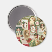 VINTAGE CHRISTMAS COLLAGE MAGNET (Vorderseite/Rückseite)