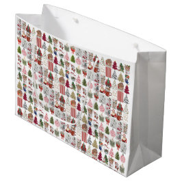 Vintage Christmas Collage Paper | Retro Holiday Große Geschenktüte