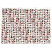 Vintage Christmas Collage Paper | Retro Holiday Große Geschenktüte (Rückseite)