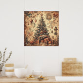 Vintage Christmas Collage Poster (Küche)