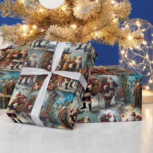 Vintage Christmas Collage | Retro Holiday Geschenk Geschenkpapier (Feiertage)