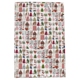 Vintage Christmas Collage | Retro Holiday Geschenk Mittlere Geschenktüte