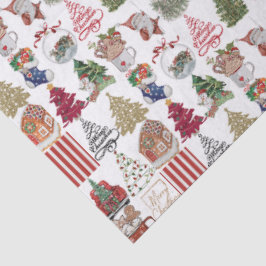 Vintage Christmas Collage | Retro Holiday Geschenk Seidenpapier